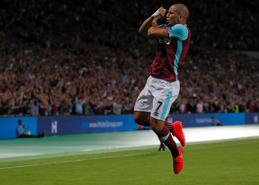 Feghouli scored on his home debut for West Ham, scoring aganst NK Domzale in the Europa League. IAN KINGTON / AFP / Getty Images