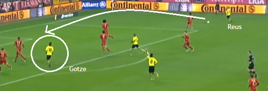 Götze unmarked Reus' cross