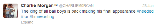 Charlie Morgan's Tweet