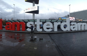 Outside Schiphol Airport in Amsterdam we snapped a few photos. Cold and wet, but we didn't care.