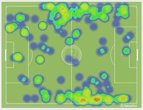 Jan Verthongen & Alderweireld's heat-map | via Squawka