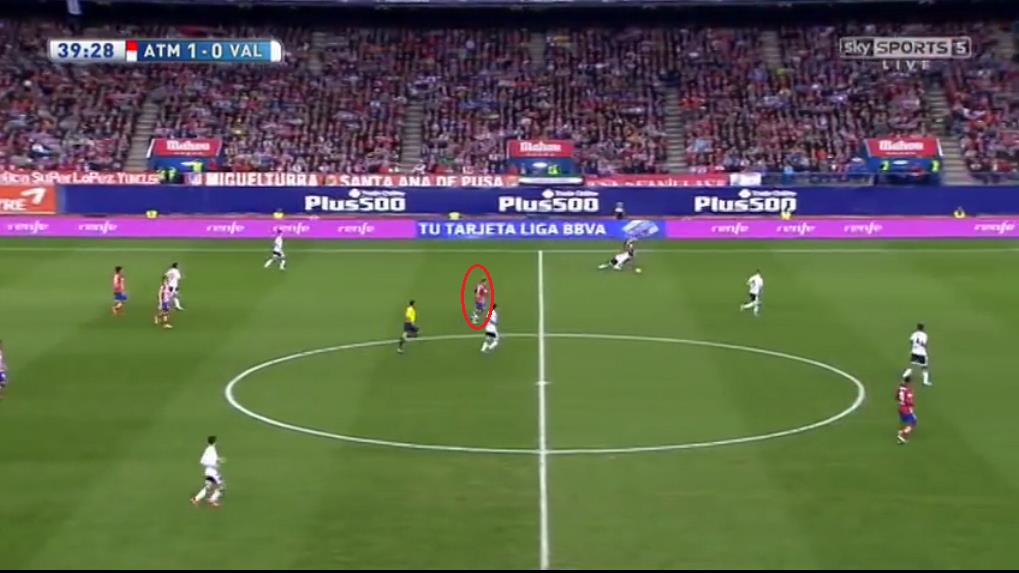 As the Belgian breezes past Perez down the left flank; notice Griezmann’s starting position highlighted