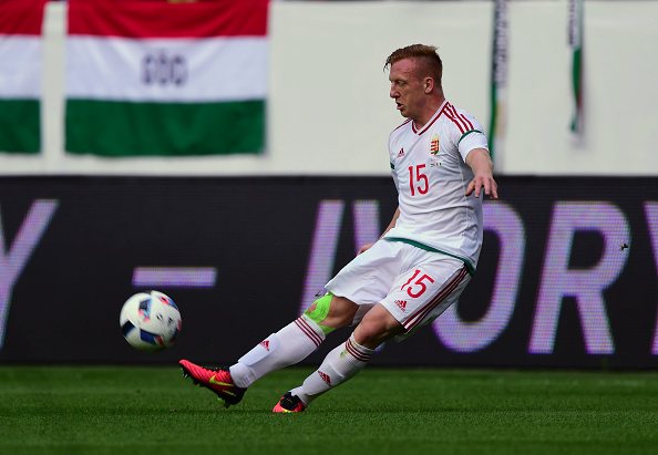 Hungary's midfielder László Kleinheisler vies for the ball during a friendly football match between Hungary and Ivory Coast on May 20, 2016 at Groupama Arena of Budapest. / AFP / ATTILA KISBENEDEK (Photo credit should read ATTILA KISBENEDEK/AFP/Getty Images)