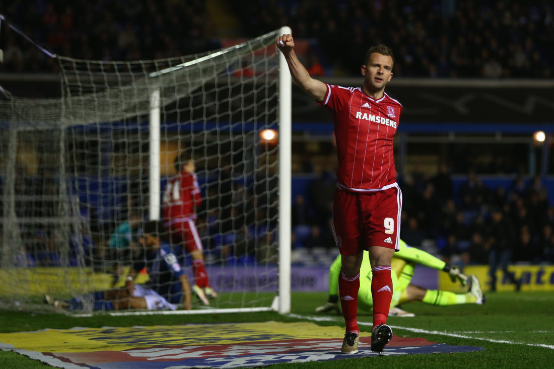 Jordan Rhodes has experienced success in the lower leagues, but now has to prove himself at the highest level in England. MICHAEL STEELE / Getty Images