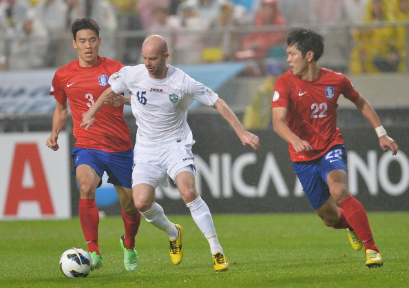 Alexander Geynrikh of Uzbekistan controls the ball during the FIFA World Cup qualifier match between South Korea and Uzbekistan at Seoul World Cup Stadium on June 11, 2013 in Seoul, South Korea. (Photo by Atsushi Tomura/Getty Images)