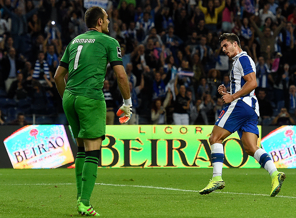 Andre Silva celebrating scoring against Boavista | Francisco Leong / AFP / Getty Images