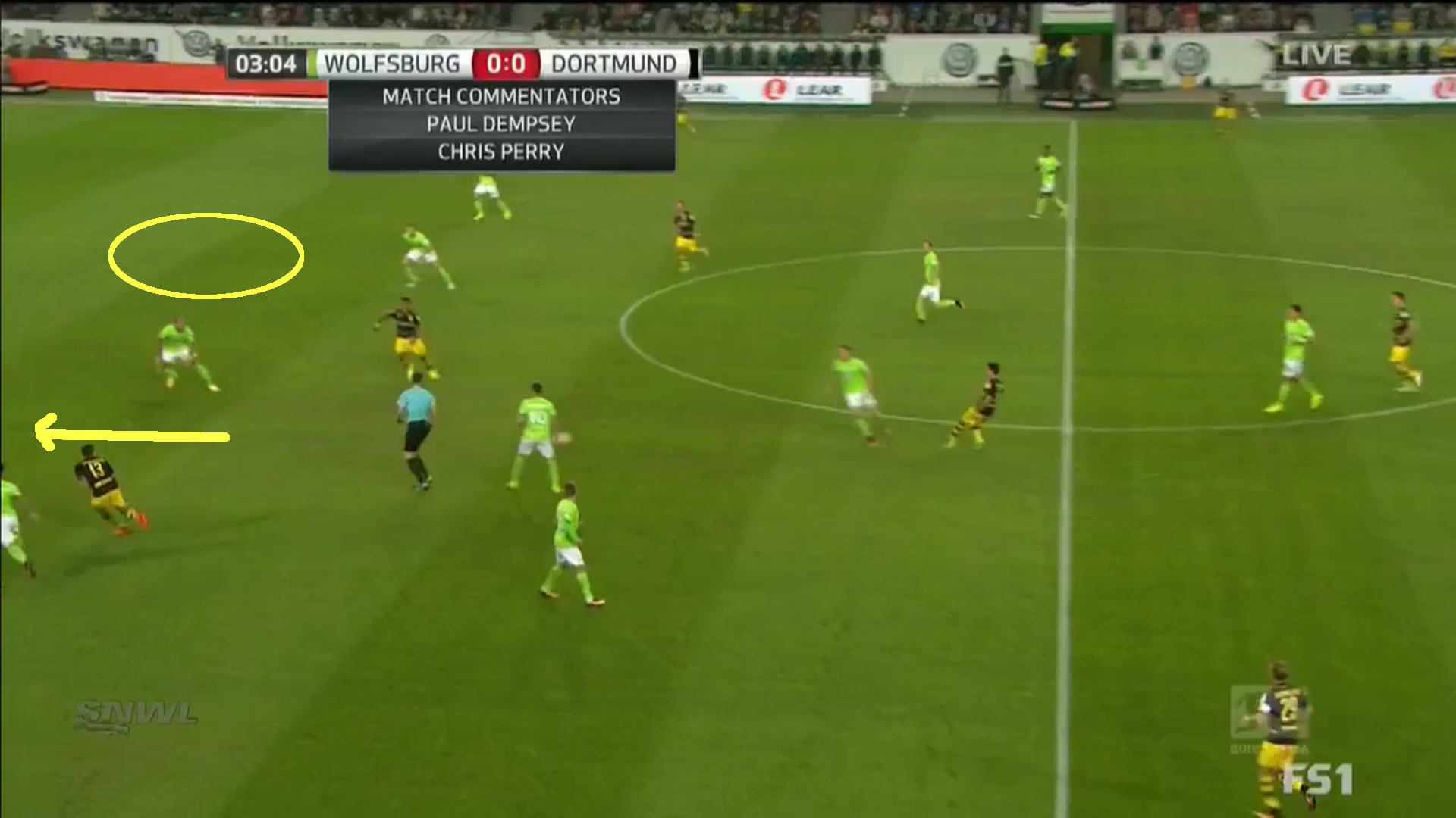 Space created for Aubameyang through Guerreiro’s outward run